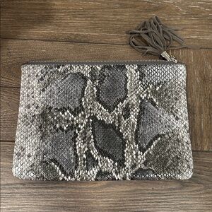 Express BRAND NEW Snakeskin Pattern Clutch with Tassel